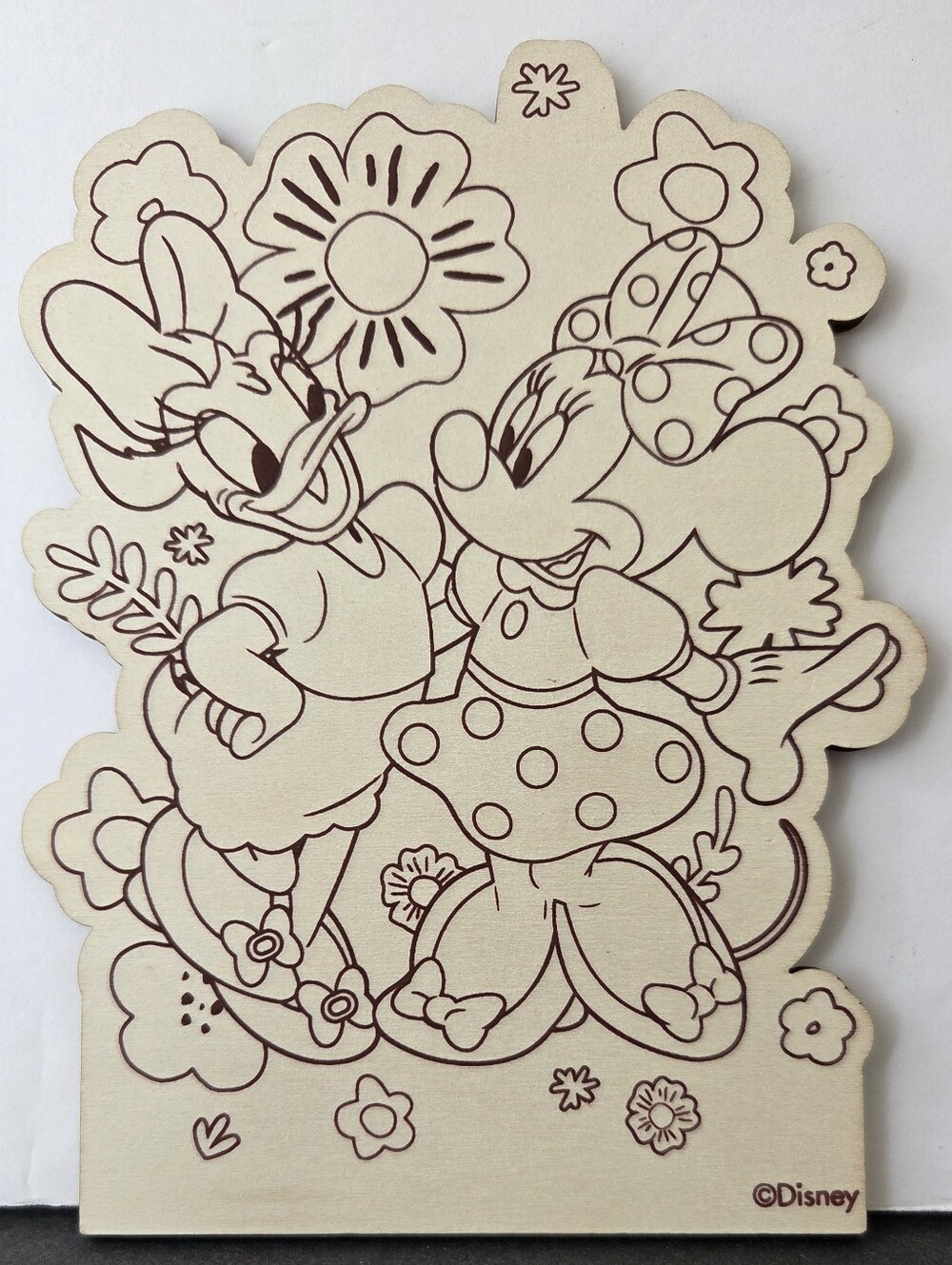 Disney Wood Character Paint Craft Minnie Mouse & Daisy Duck DIY 7"